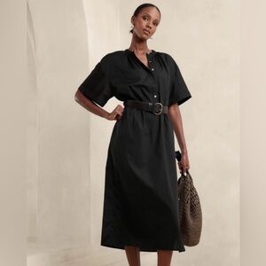 Banana Republic Black Poplin Kaftan Maxi Dress Size: XS